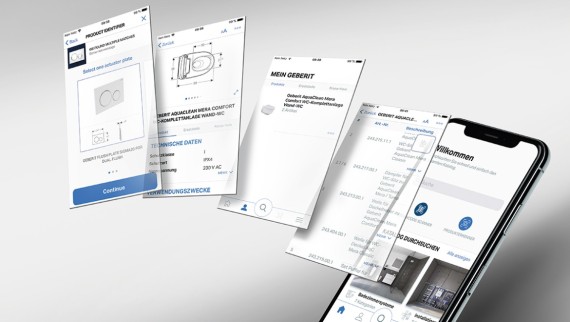 Identifiser innbyggingssisterner med Geberit Pro-appen og bestill de riktige reservedelene på kort tid.