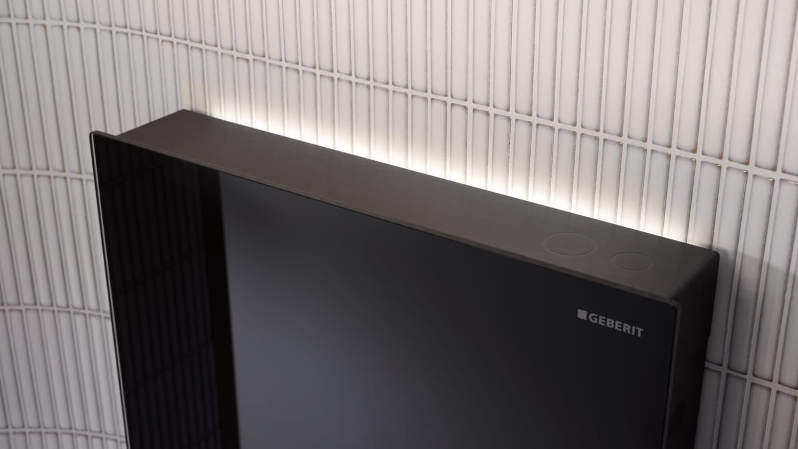 Geberit Monolith Plus med ComfortLight frontkledning i sort glass (© Geberit) Geberit Monolith Plus med ComfortLight frontkledning i sort glass (© Geberit)