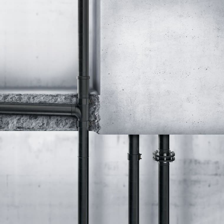 Geberit PE kan også legges i betong Geberit PE kan også legges i betong