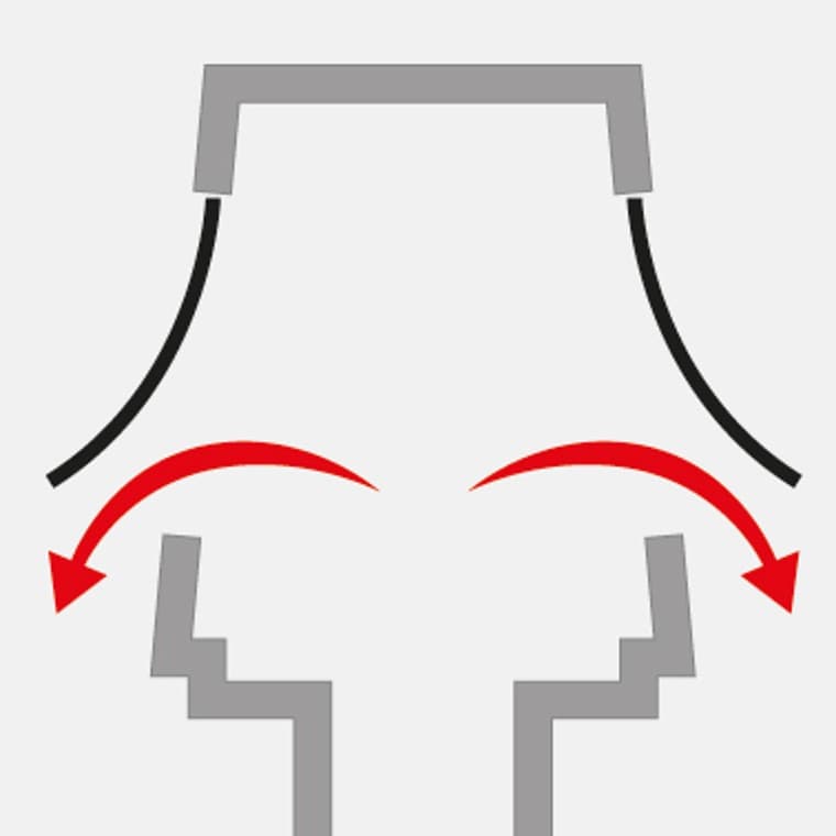 Høyt overtrykk fra kloakksystemet utlignes også ved at membranene åpnes Høyt overtrykk fra kloakksystemet utlignes også ved at membranene åpnes