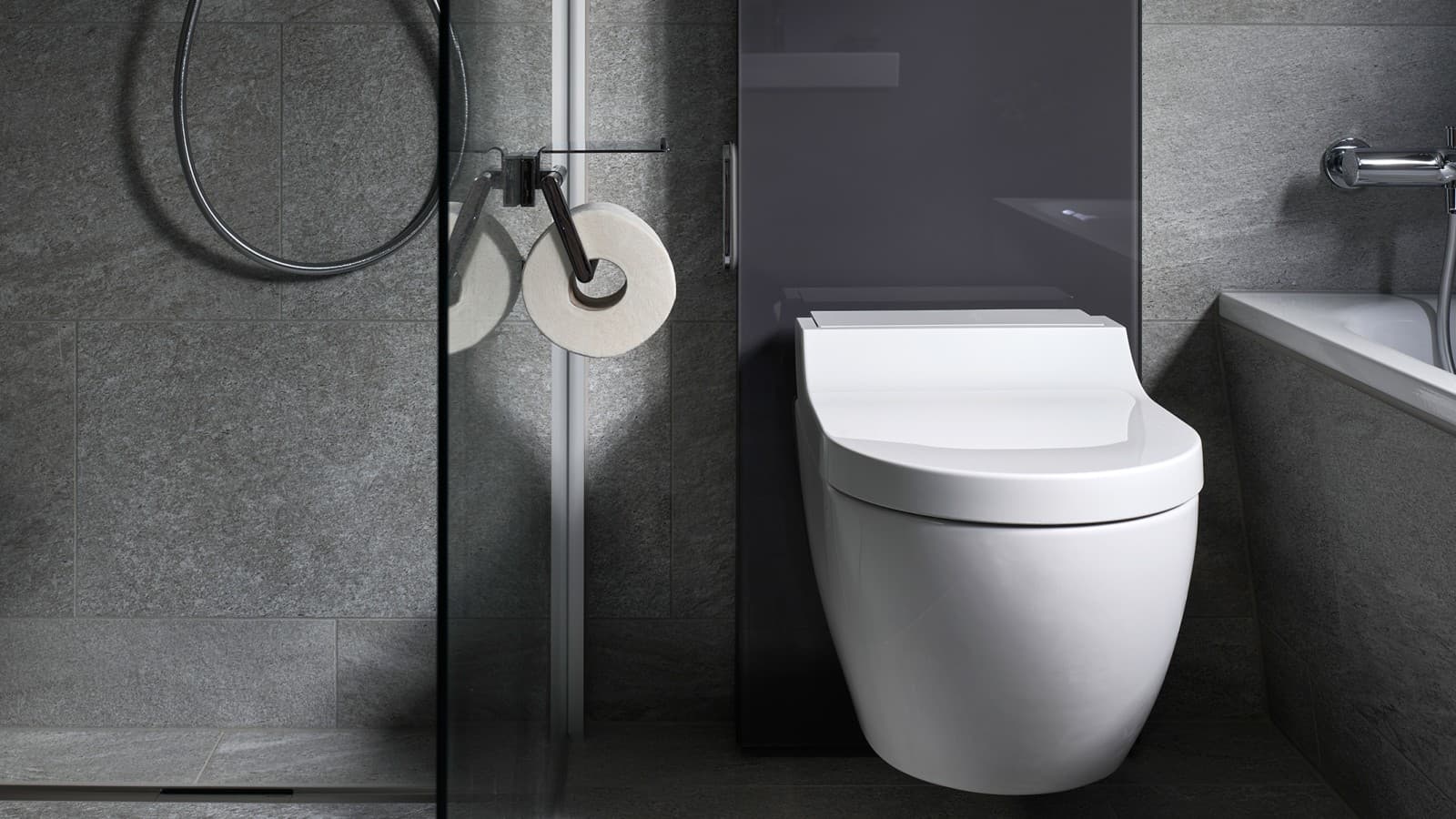 Geberit Monolith toalettmodul med Geberit AquaClean Tuma dusjtoalett Geberit Monolith toalettmodul med Geberit AquaClean Tuma dusjtoalett